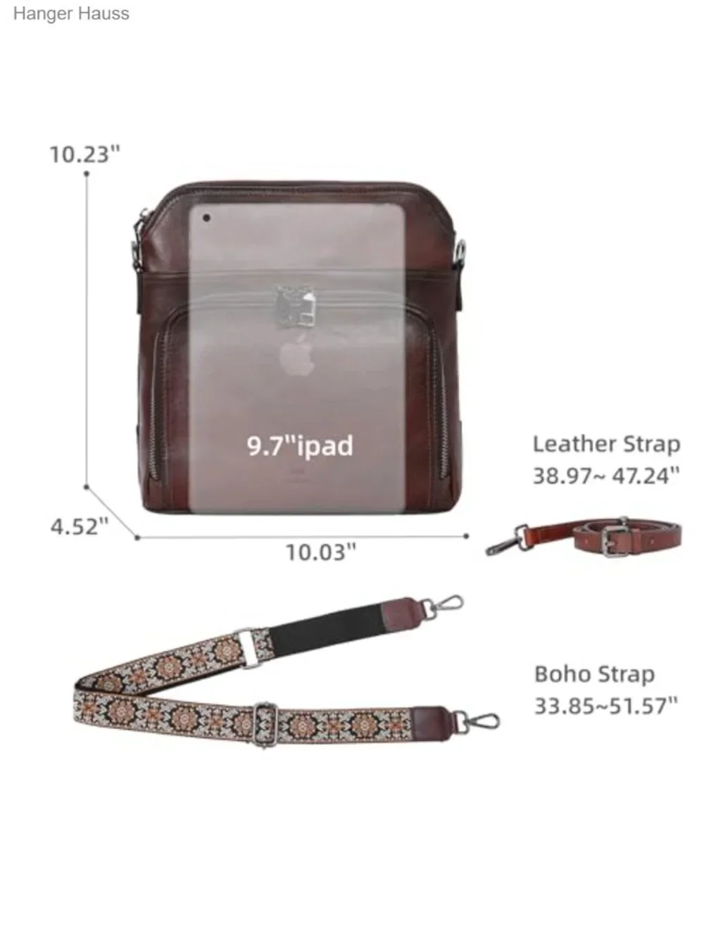 Leather Crossbody Bag Women Purse Handbag with Built in Wallet